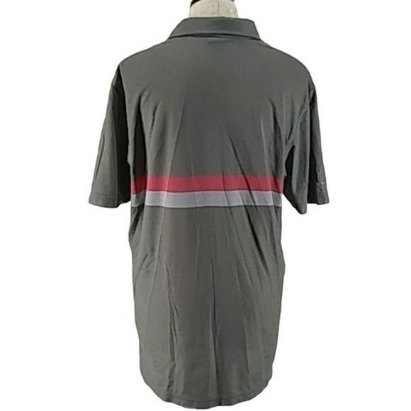 Dunning Golf Men's Gray Colorblock Striped Short Sleeve Polo Shirt Size Large - Picture 2 of 7